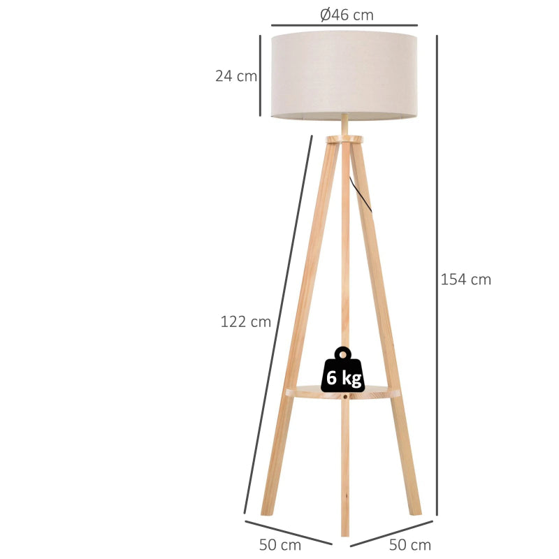 Lampadaire Trepied Bois Blanc