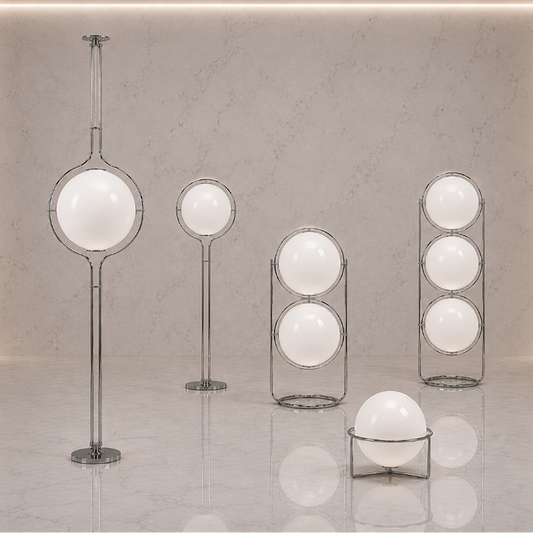 Lampadaire Boule Blanche