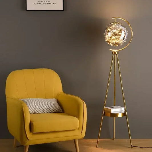 Lampadaire Globe or