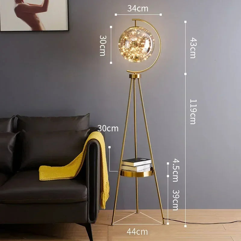 Lampadaire Boule Verre