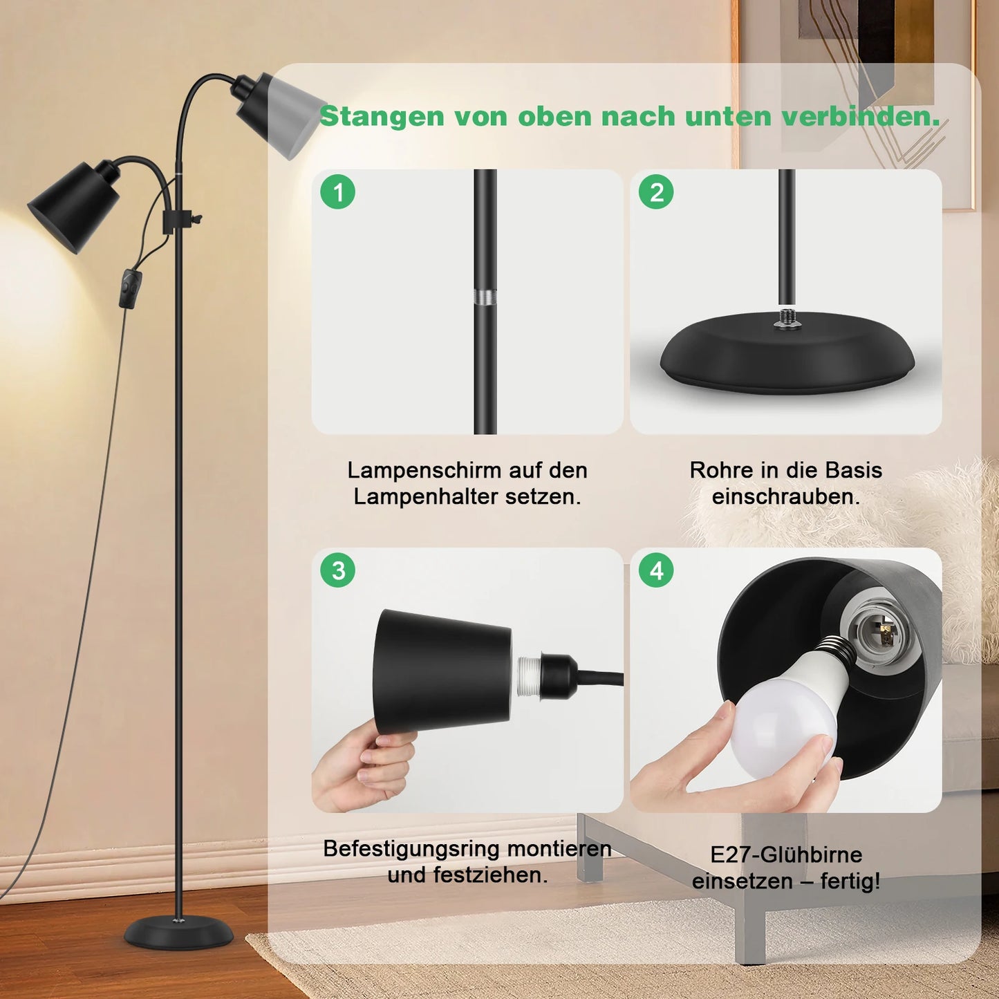 Lampadaire Double Éclairage
