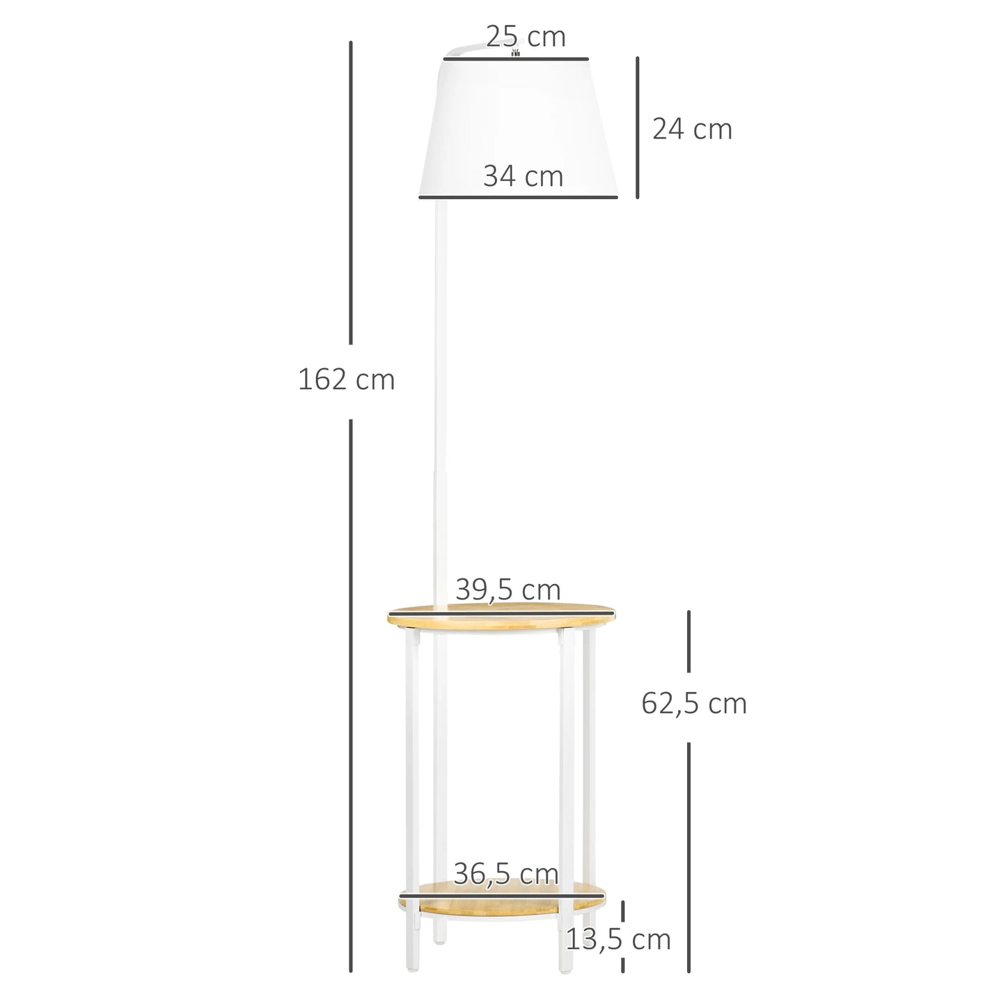 Lampadaire Bois Et Metal Blanc