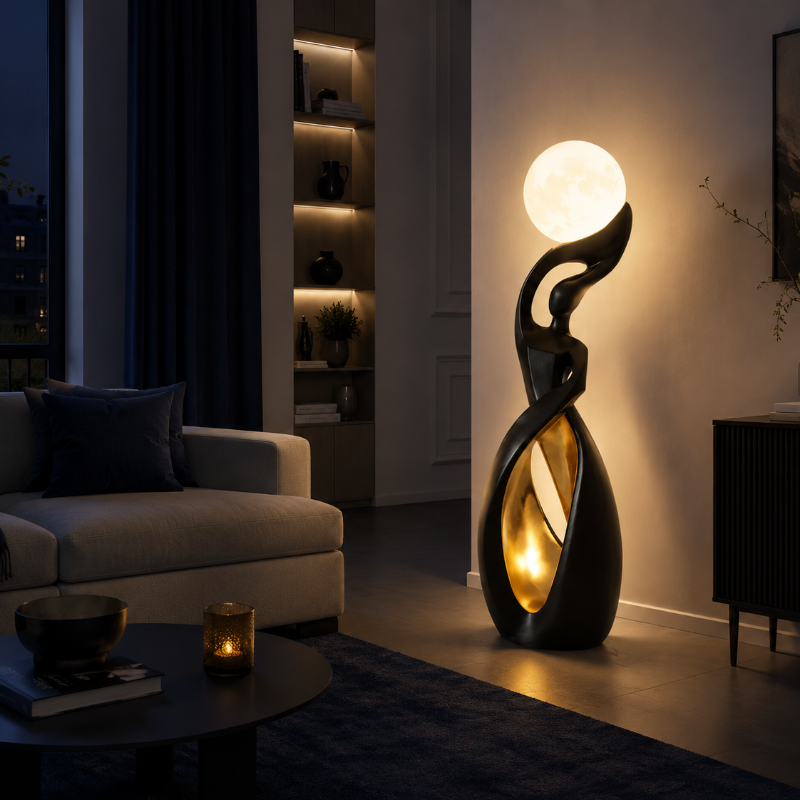 lampadaire salon design de nuit