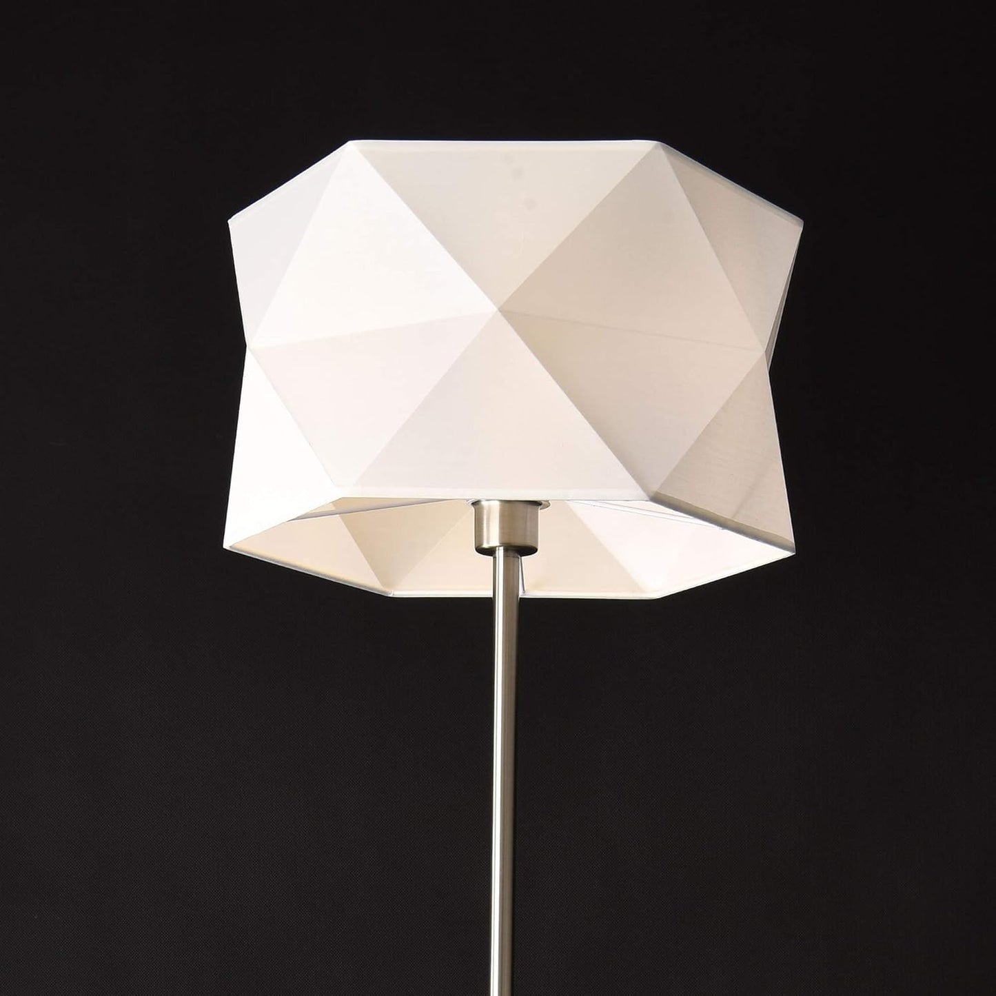 lux.pro Floor Lamp with Base Metal Fabric Socket 1 x E27 Interior Light 152 cm Chrome White