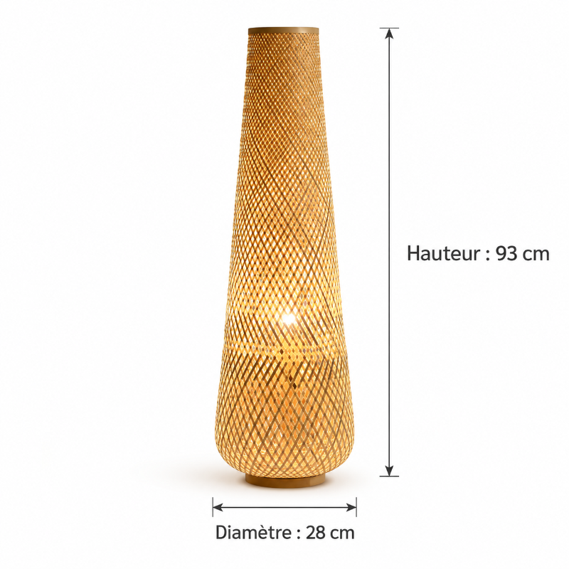 Lampadaire Bambou Rotin