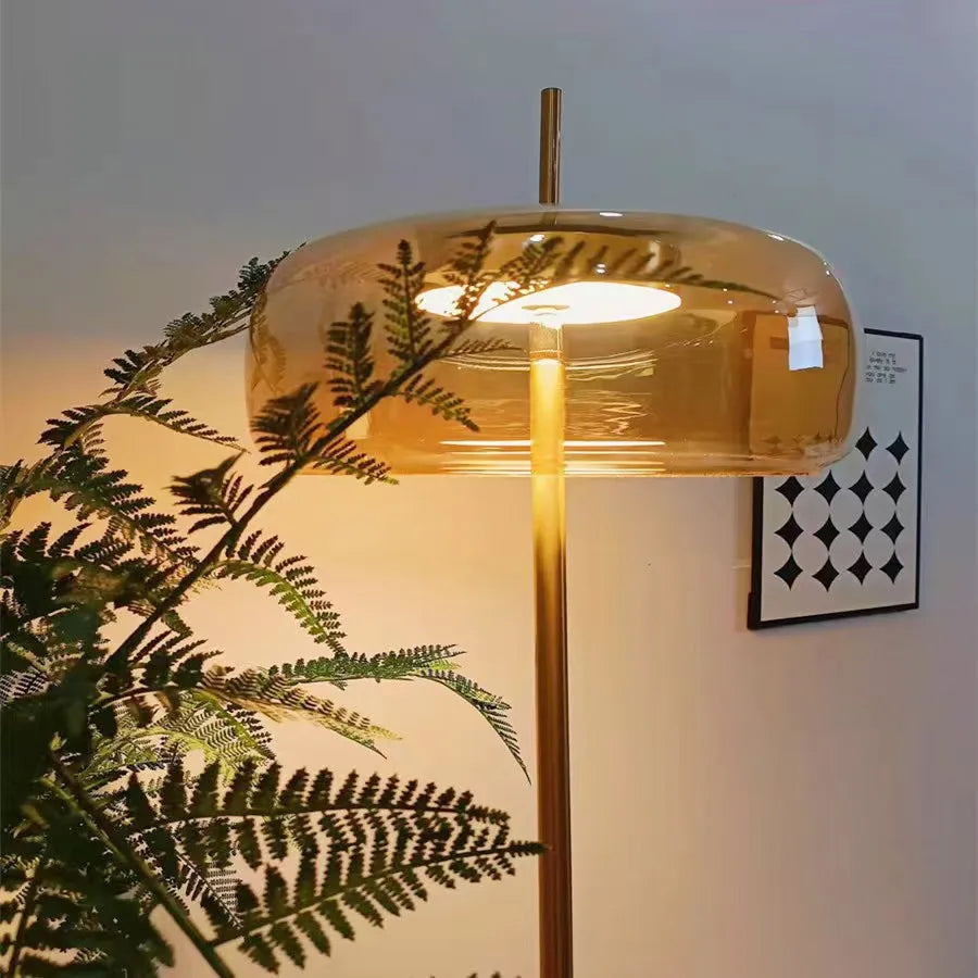 Lampadaire Verre Fumé Vintage