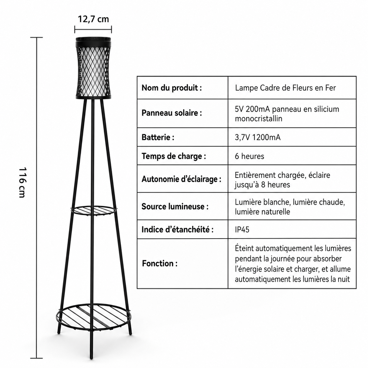 Lampadaire Exterieur Solaire Sur Pied