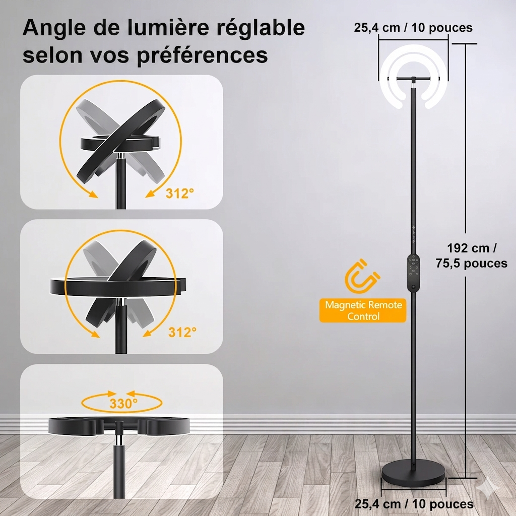 Lampadaire ajustable LED