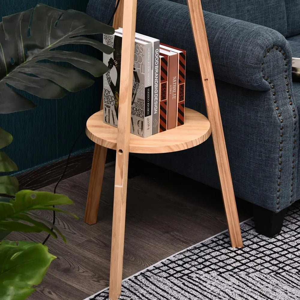 Lampadaire Trepied Bois Blanc