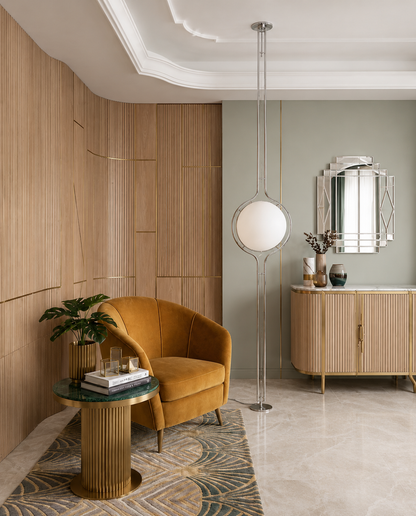 Lampadaire 1 Boule blanche plafond