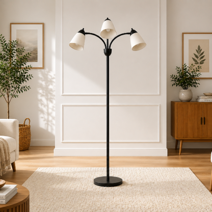 Lampadaire 3 Spots blanc eteint