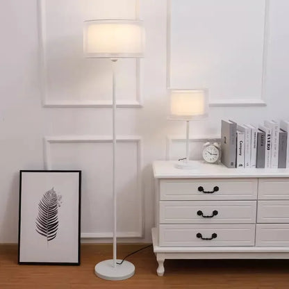 Lampadaire Abat Jour Tissu blanc