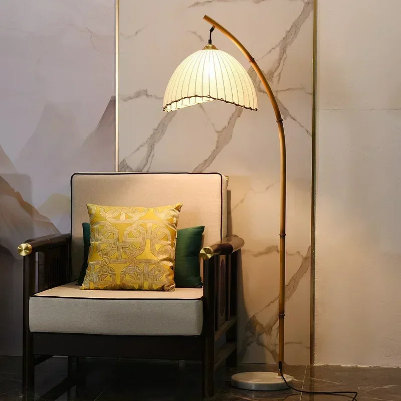 Lampadaire Arc Bambou