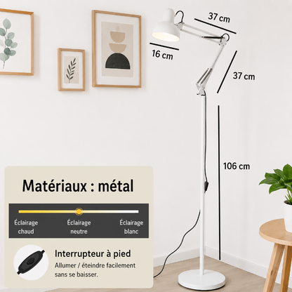 Lampadaire Articulé Blanc