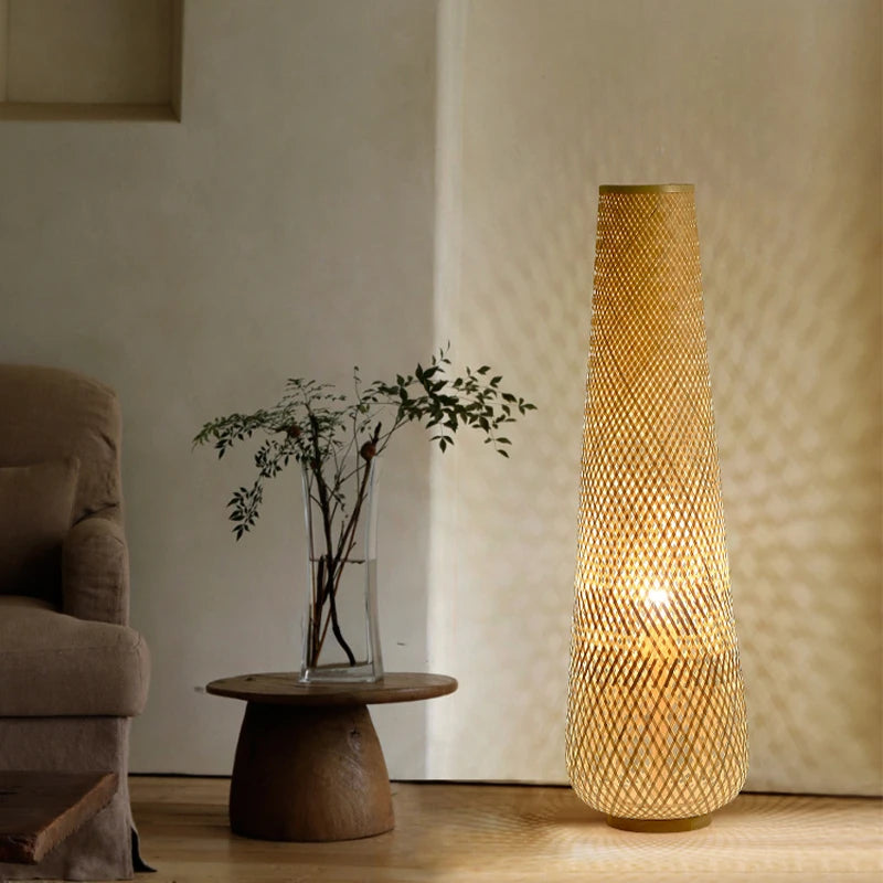 Lampadaire Bambou Rotin