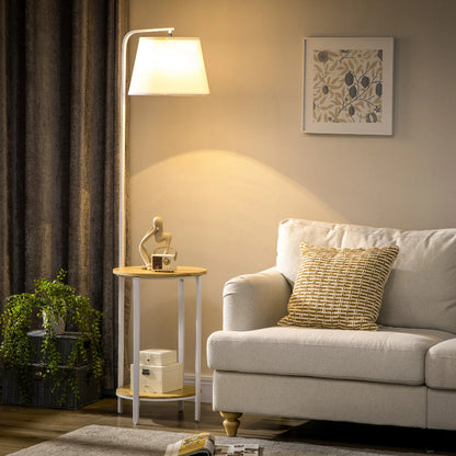 Lampadaire Bois Et Metal Blanc