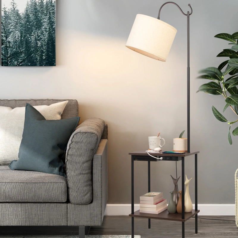 Lampadaire Bois Etagere 