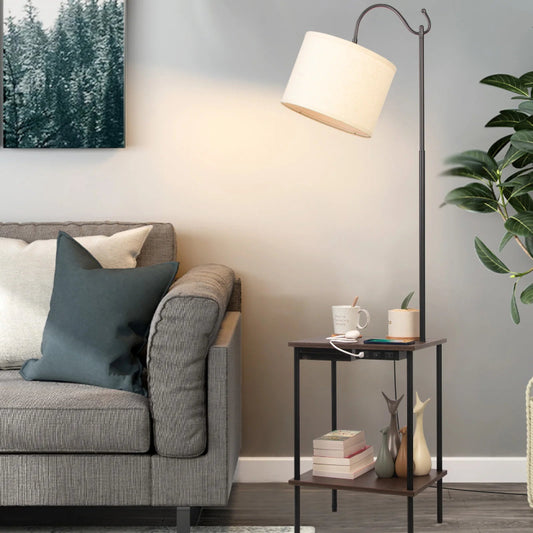Lampadaire Bois Etagere 