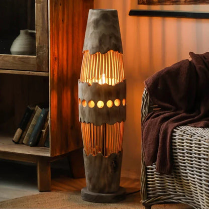 Lampadaire Bois Wabi sabi bambou