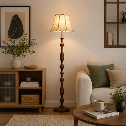 Lampadaire Bois salon foncé 