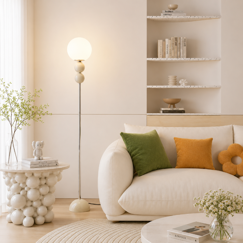 Lampadaire Boule Blanc
