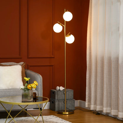 Lampadaire Boule Doré