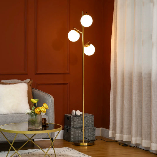 Lampadaire Boule Doré