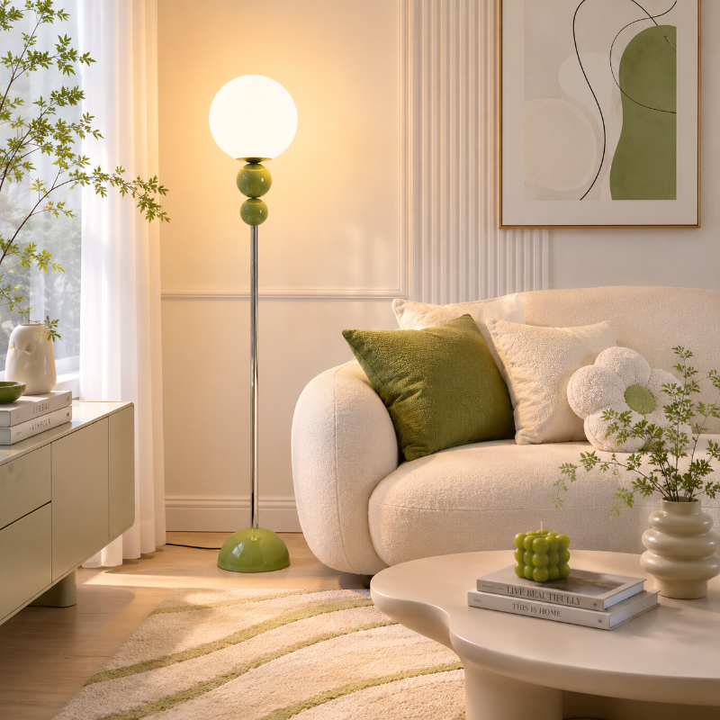 Lampadaire Boule vert 