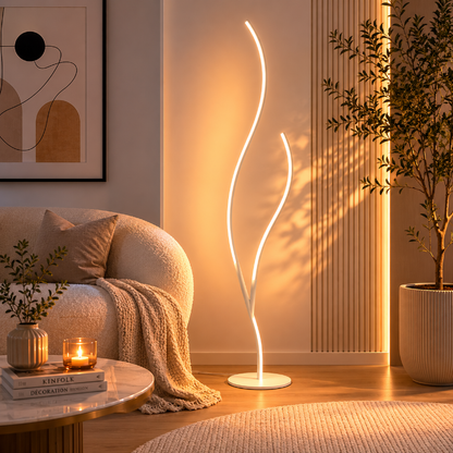 Lampadaire Blanc Branche D'Arbre