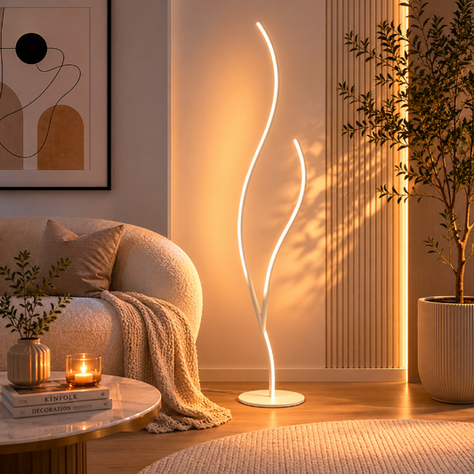 Lampadaire Blanc Branche D'Arbre