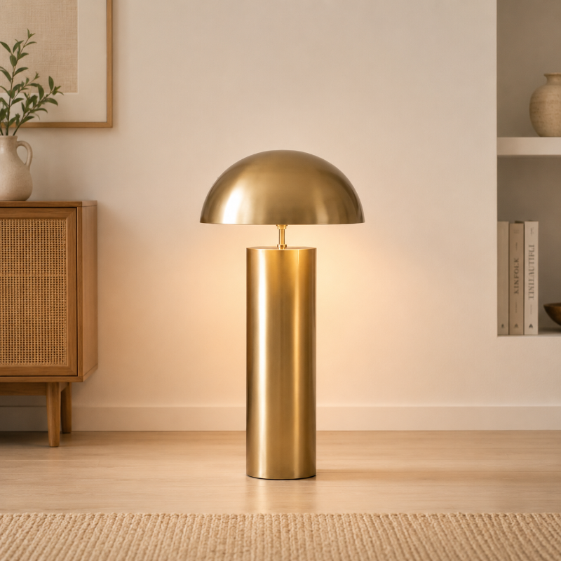 Lampadaire Champignon Doré