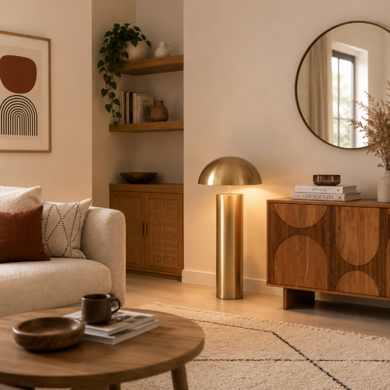 Lampadaire Champignon or