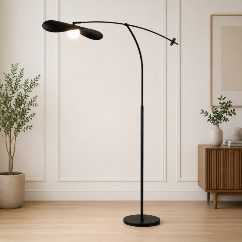 Lampadaire Déporté noir
