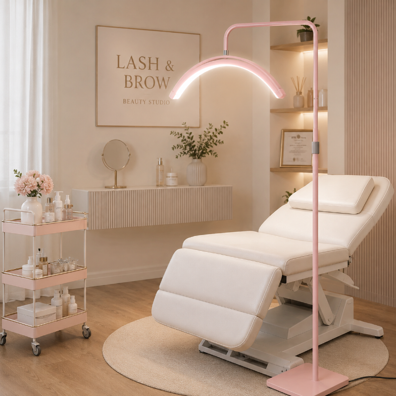 Lampadaire Demi Lune rose