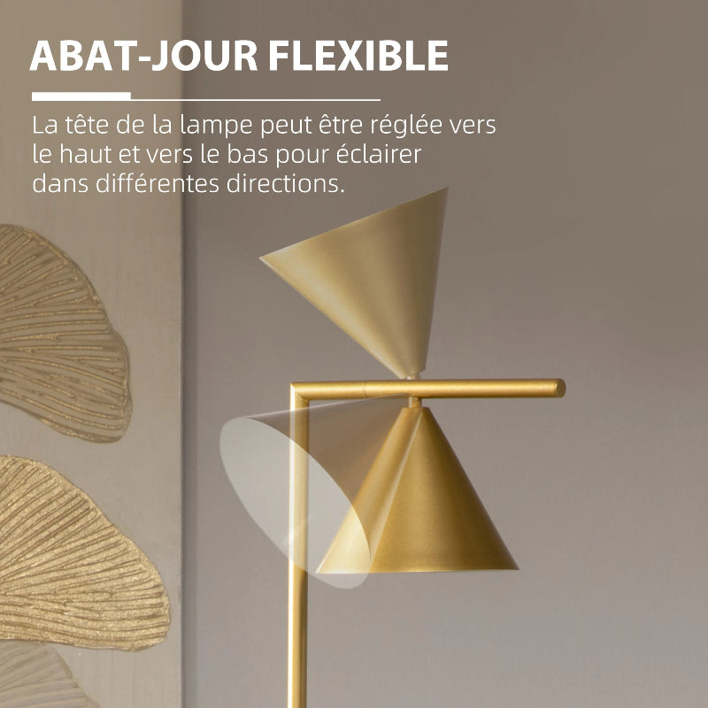 Lampadaire Doré orientable