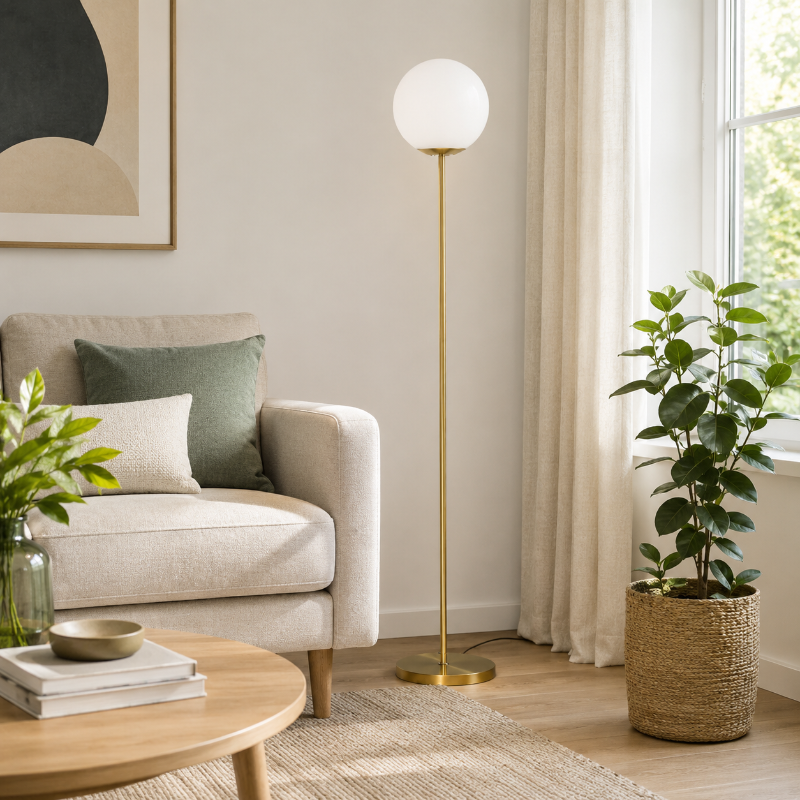 Lampadaire Globe Verre