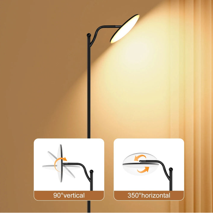 Lampadaire LED noir reglable