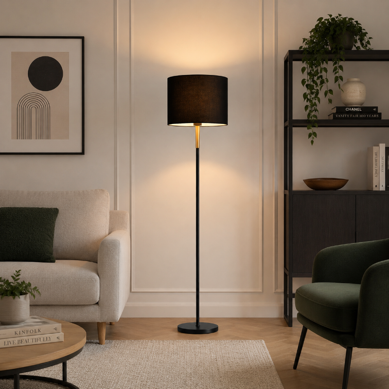 Lampadaire Noir Metal
