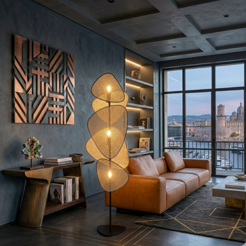 Lampadaire osier 