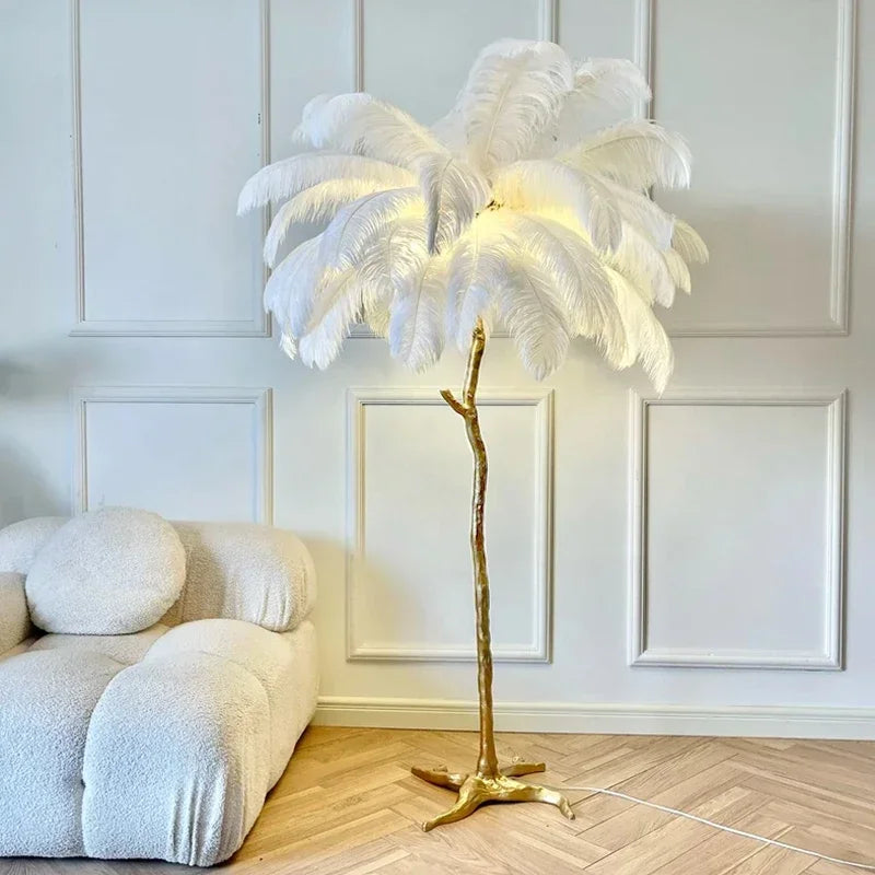 Lampadaire Plume d'Autruche