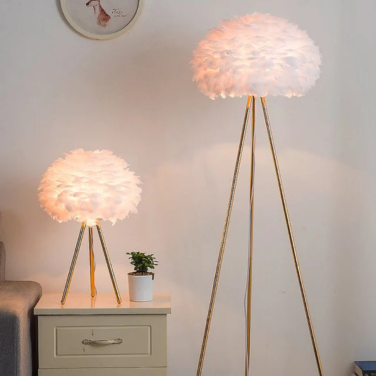 Lampadaire Plume rose