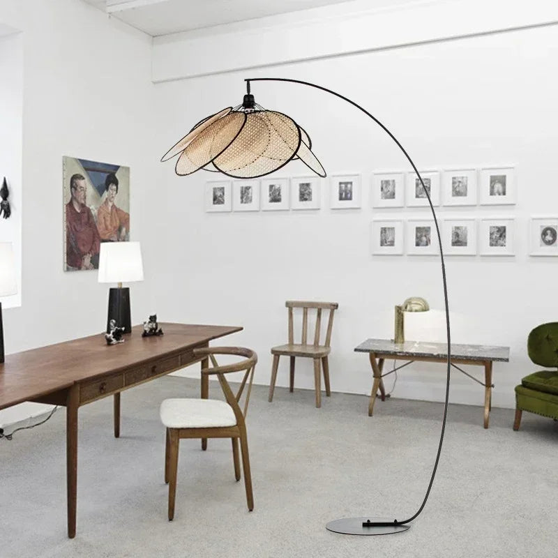 Lampadaire Rotin