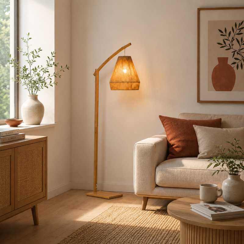 Lampadaire Rustique bambou