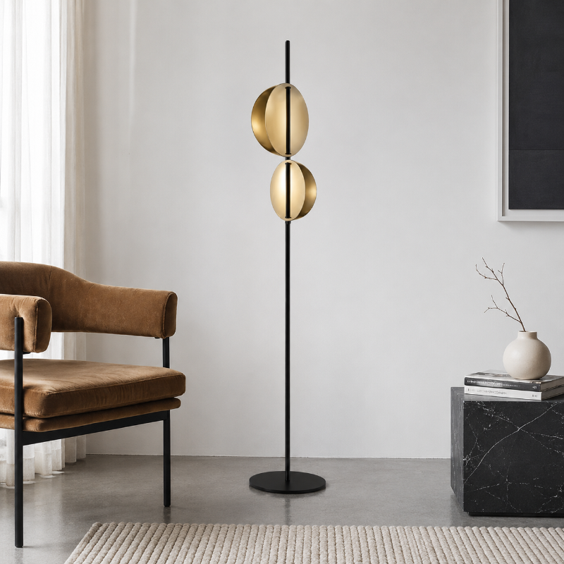 Lampadaire Sphere Doré