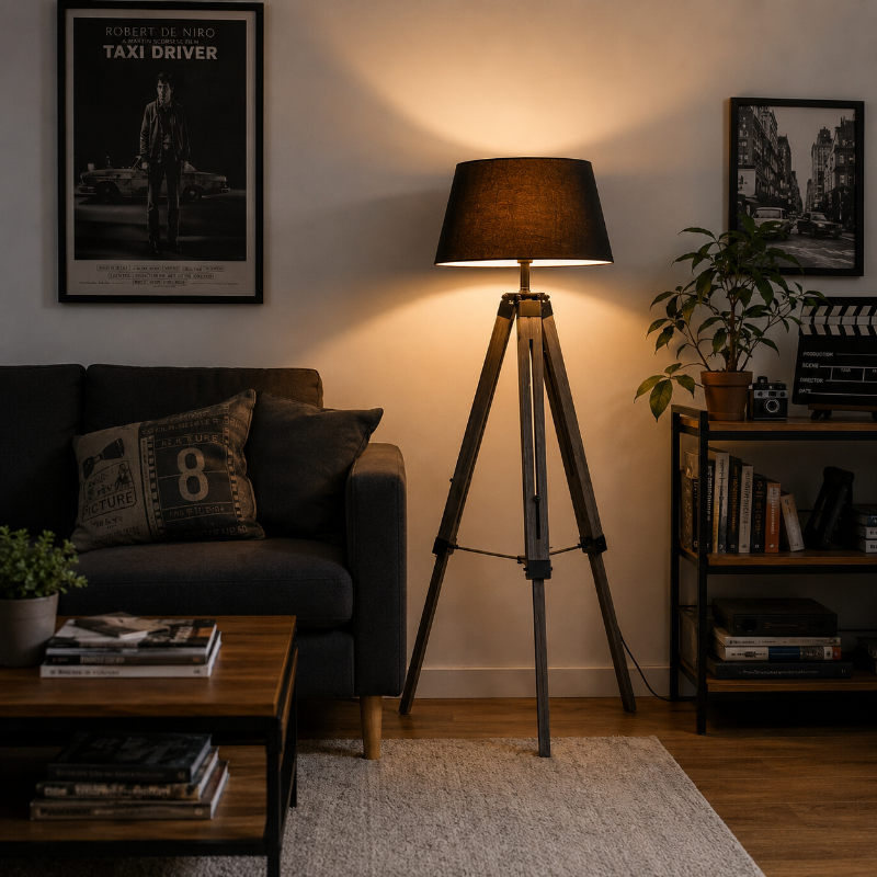 Lampadaire Studio noir de nuit 