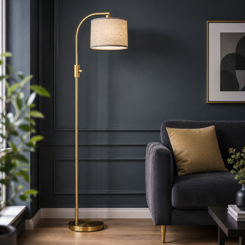 Lampadaire Sur Pied Doré
