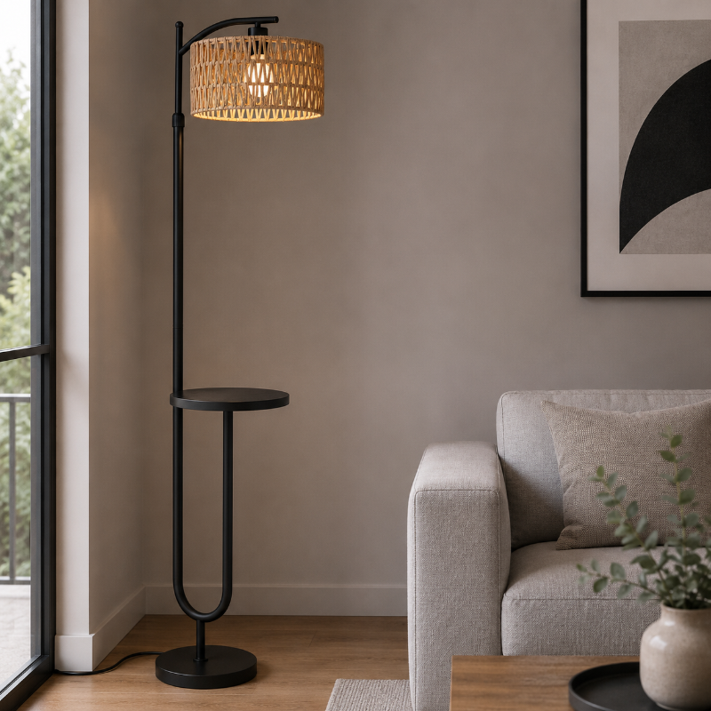 Lampadaire Sur Pied Rotin
