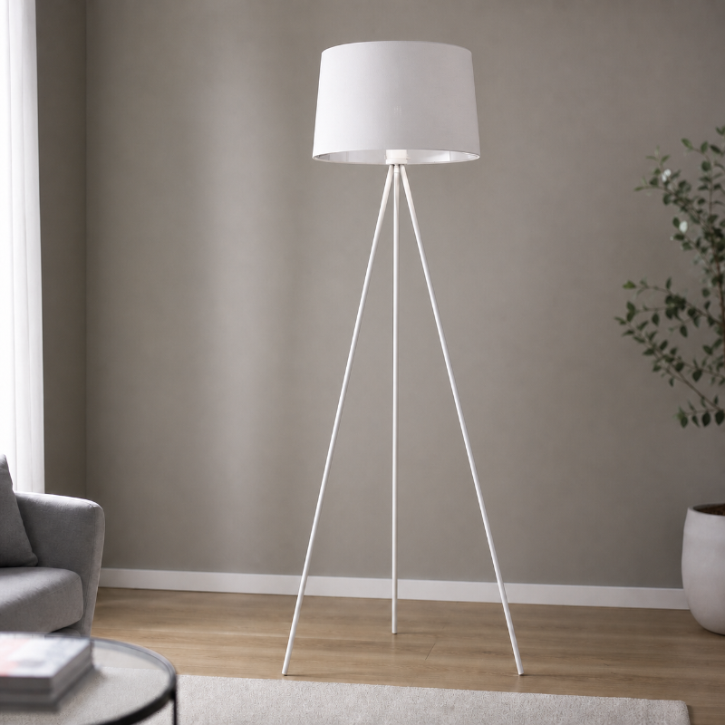 Lampadaire Trepied Blanc