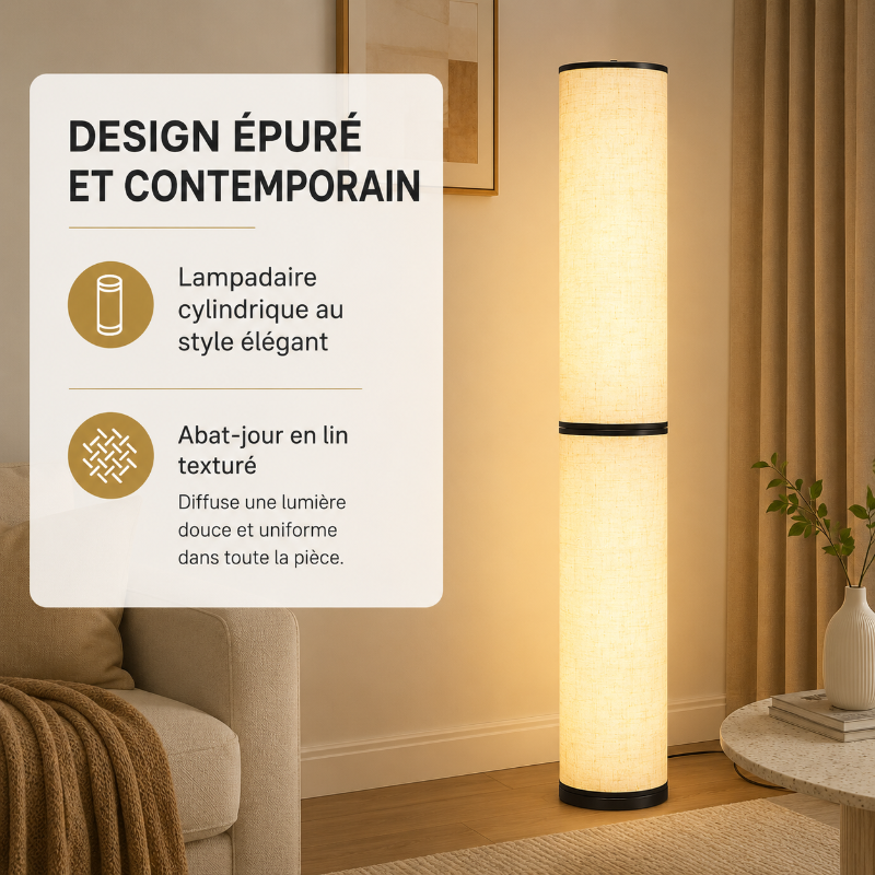 Lampadaire Tube lin 