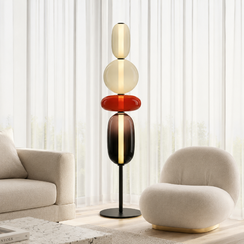 Lampadaire Verre Galets